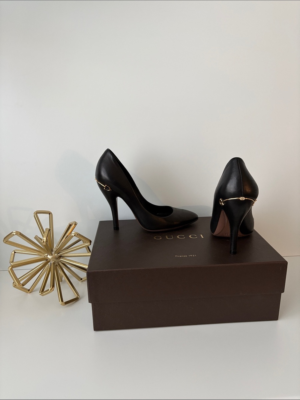 GUCCI Napa Charlotte Horsebit Heels Size 4.5  Like New Condition